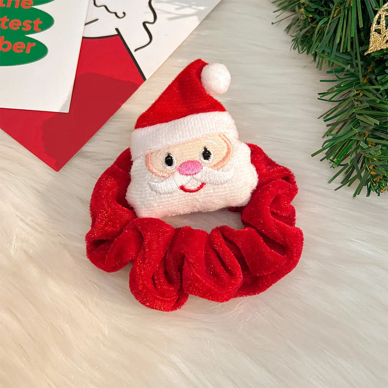 Christmas Deer Plush Large Intestine Hairband Female High Elasticity Hair Rope Cute Doll Rubber Band Hair Accessories Headband