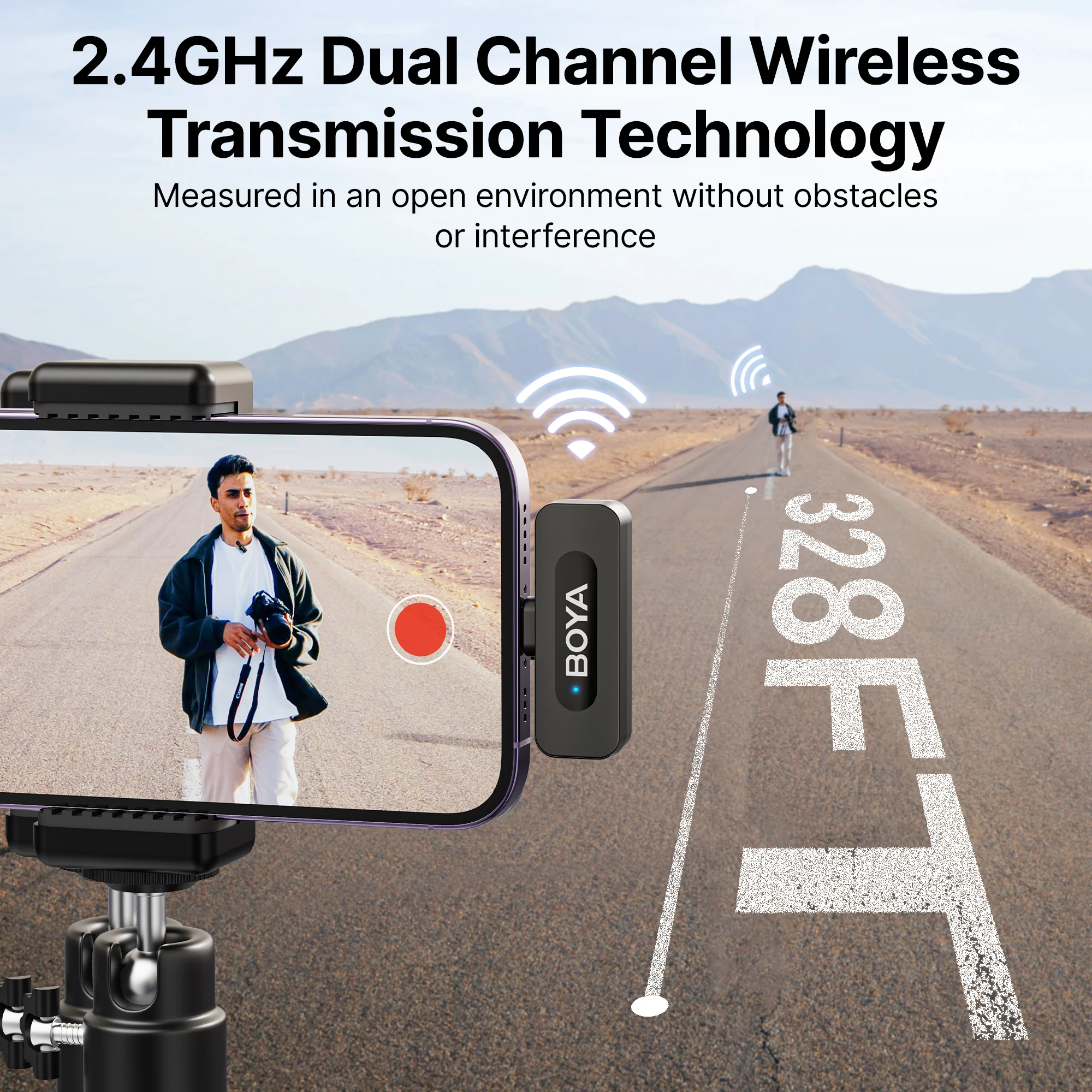 BOYA BY-V3 Wireless Lavalier Microphone for iphone Android Type-c Smartphone Camera Youtube Recording Live Streaming Interview