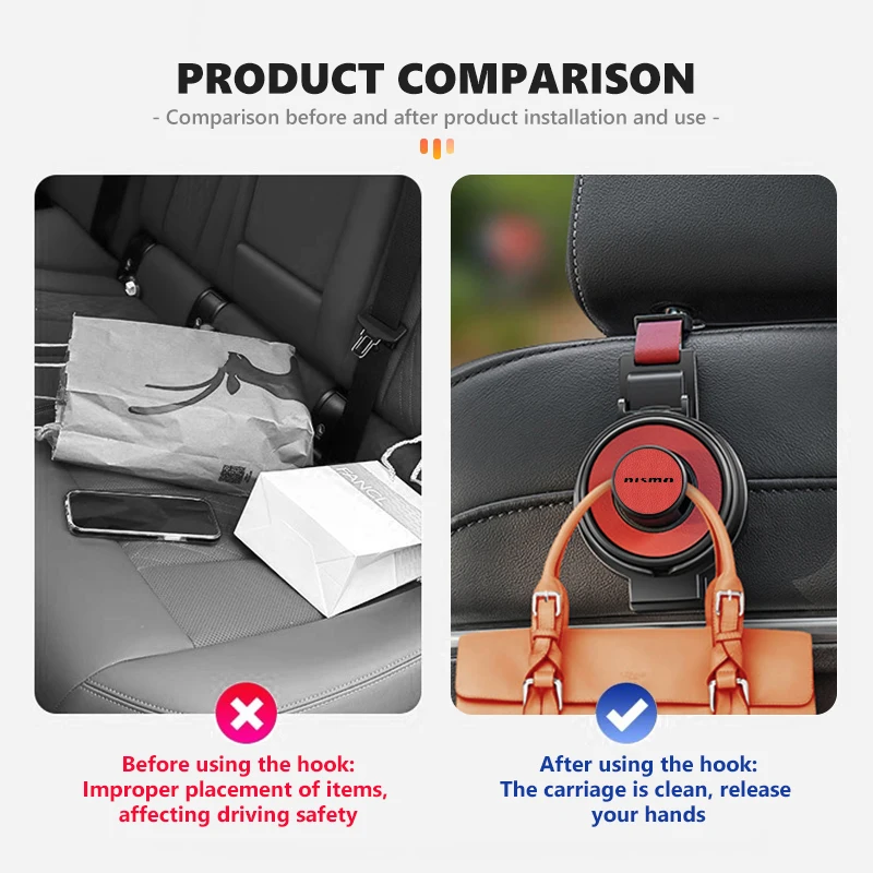 Car Interior Seat Back Hook Cup Holder Multifunctional Organizer Hooks For Nissan GTR NISMO JDM Teana Skyline Kawasaki R32 R33 view 3