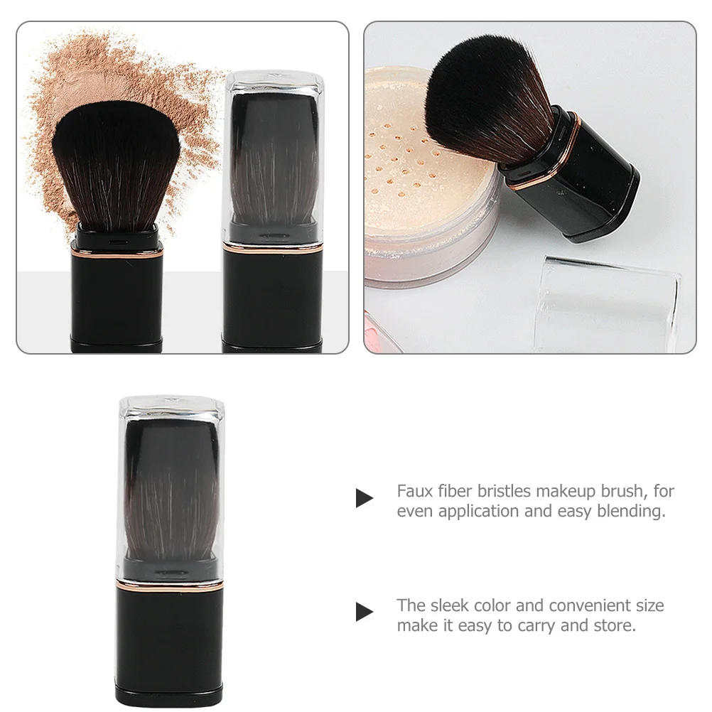 Intrekbare make-upborstel Zachte haren van imitatievezel Multifunctionele reisblush Poeder Gezichtsborstel Blush Gezichtsmake-up