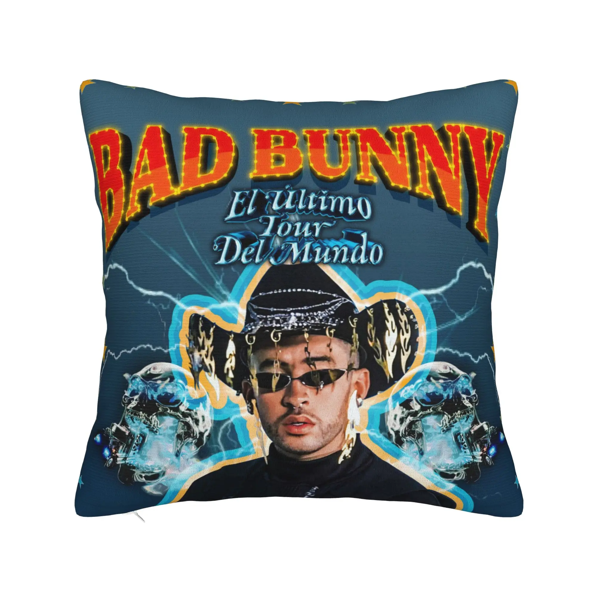 Bad Music Album Square Pillowcases Polyester Home Bunny Cushion Case Cool Decorative Throw Pillow Case 45*45