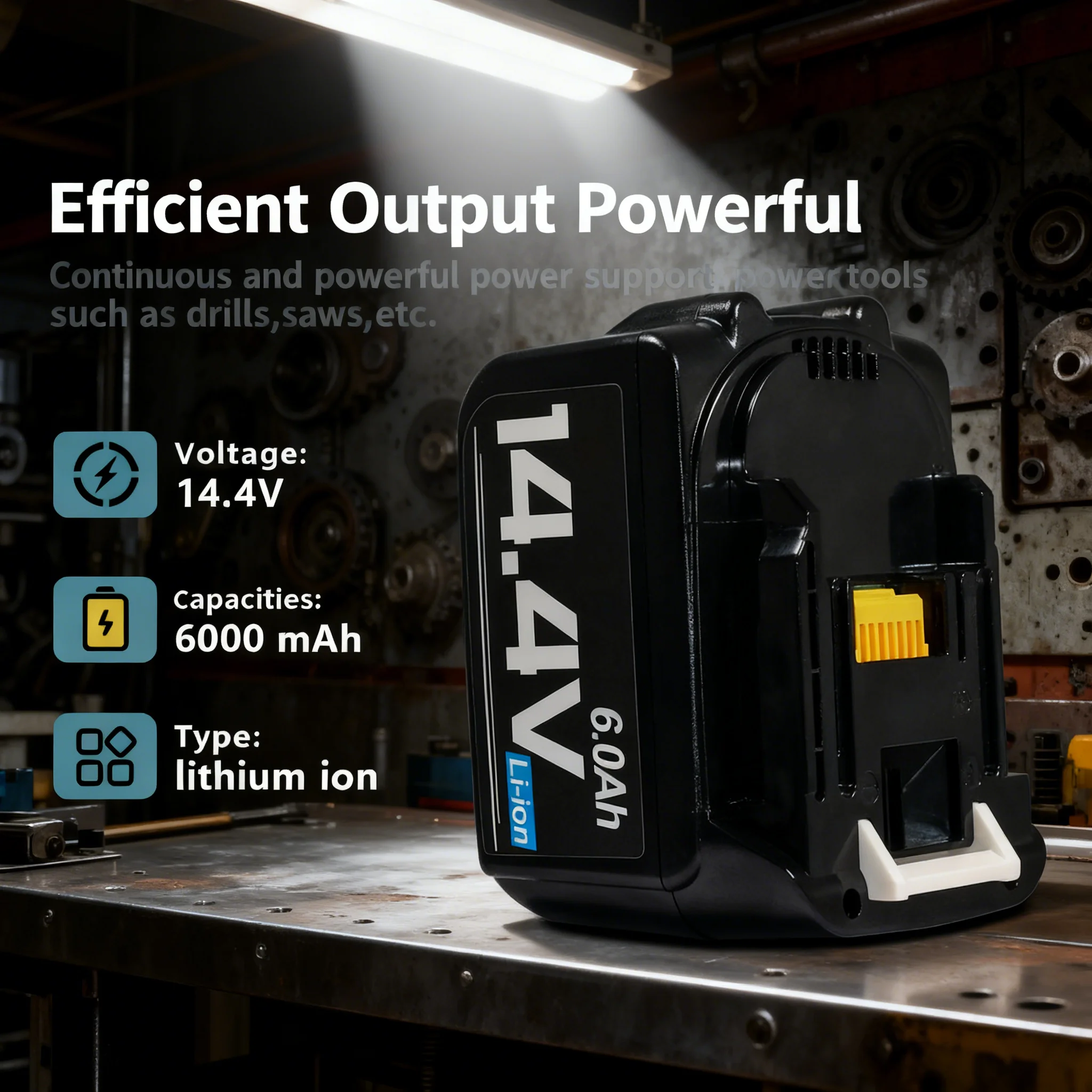 

For Makita 14.4V 6Ah-3Ah Li-ion Battery Replacement for BL1430 BL1460 1415 194066-1 Compatible with Power Tools