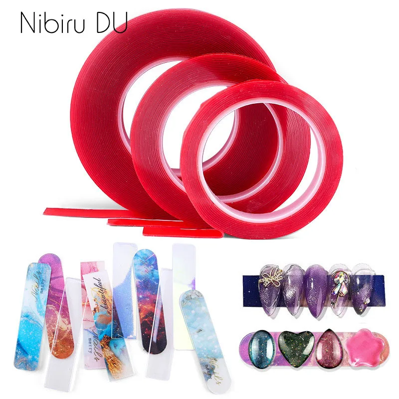 

1 Roll Double Side Adhesive Nail Art Tape Removable Traceless Sticker for Salon Nail Tips Colors Designs Showcase Wholesale