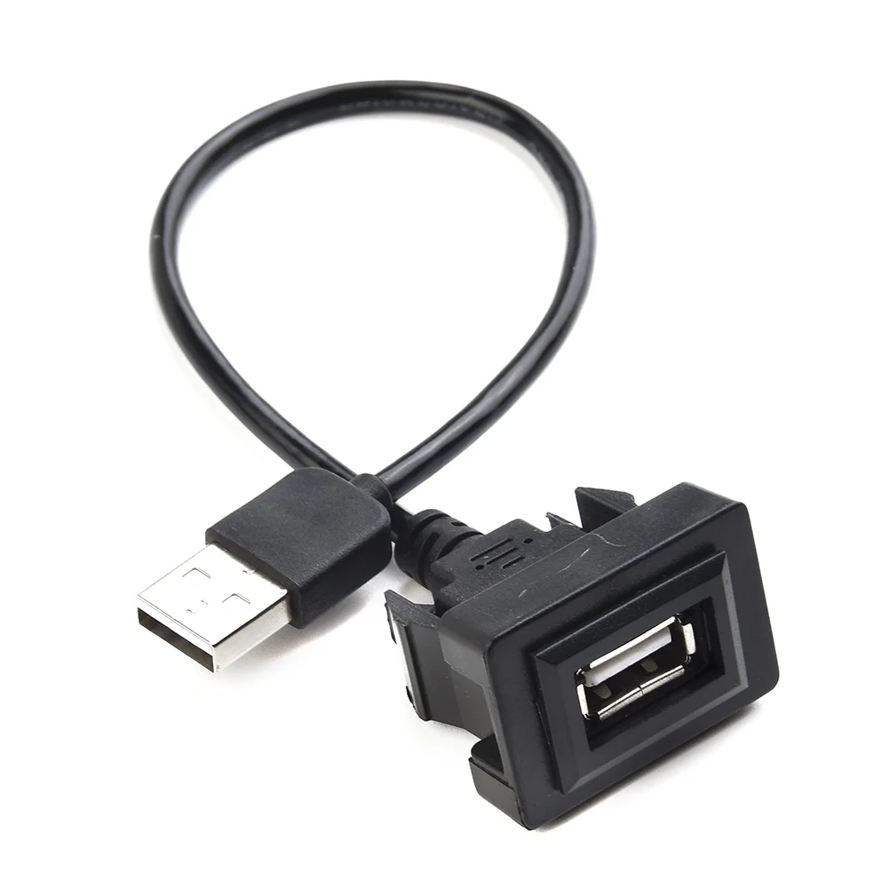 

Part Extension Cable USB Port Black Center Console Cord Dashboard Male To Female YJ-02 25cm Adapter For Toyota