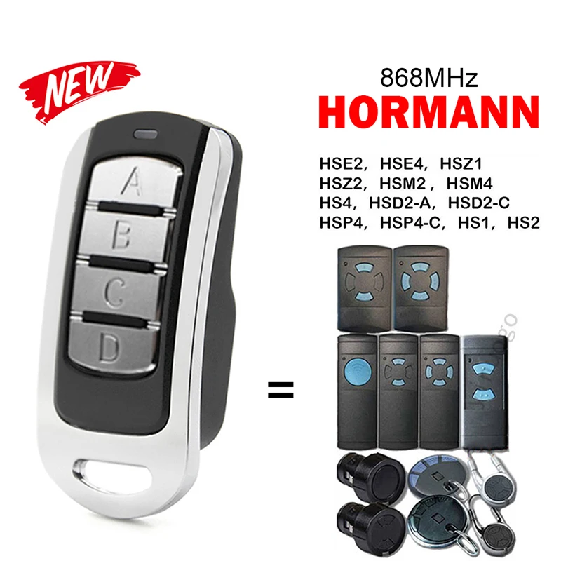 

For HORMANN HS1 HS2 HS4 HSE2 HSE4 HSZ1 HSZ2 HSM2 HSM4 HSD2-C HSD2-A HSP4 HSP4-C Garage Remote Control 868MHz Garage Door Opener