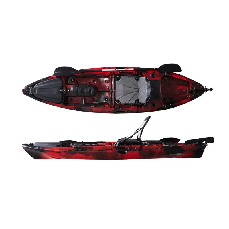 

Plastic Fishing Kayak 10ft Stable Flexible Sit on Top Plastic Boat with Paddle Kayaks