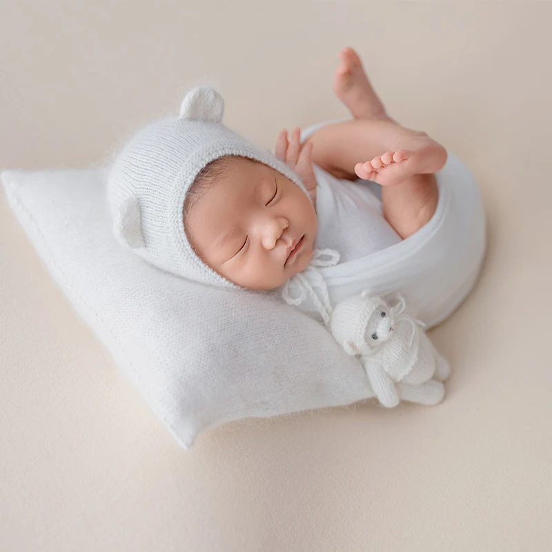 Brinquedo de Tricô para Bebês, Mini Boneca Feita à Mão, Acessórios para Fotografia de Recém-Nascidos 15*10*5cm, Brinquedo de Conforto em Pose de Animal