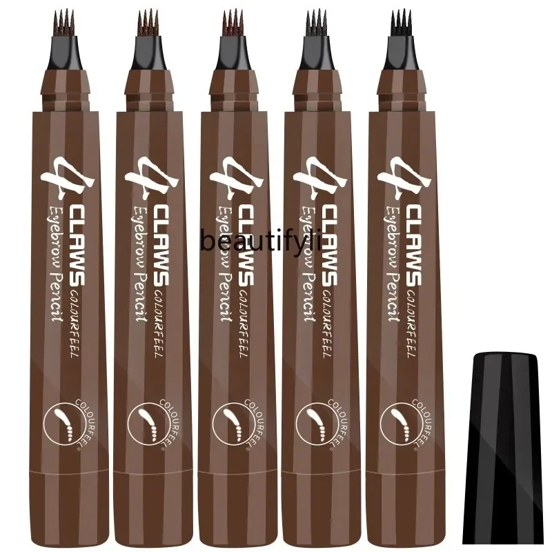 Four-pronged eyebrow pencil, waterproof, sweat-proof, long-lasting and non-decolorizing wild eyebrow liquid water eyebrow pencil