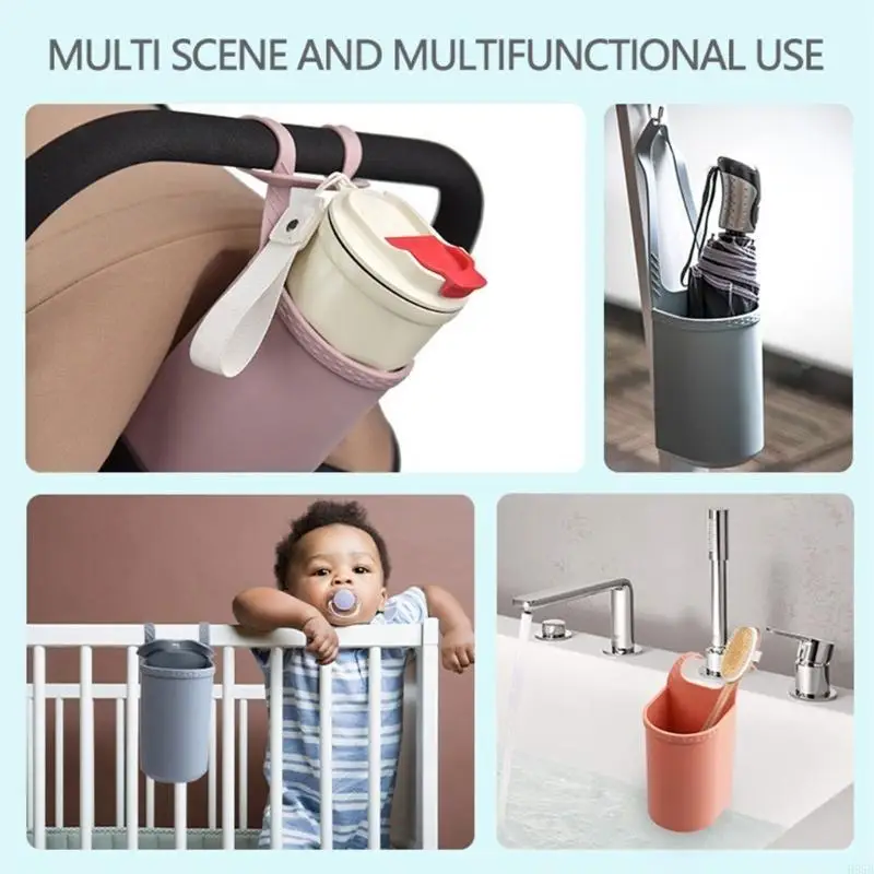 H55B حامل كأس سيليكون مريح للهواتف المحمولة منظم أحمر الشفاه رف مضاد للانزلاق لعربات الأطفال والمطاحن