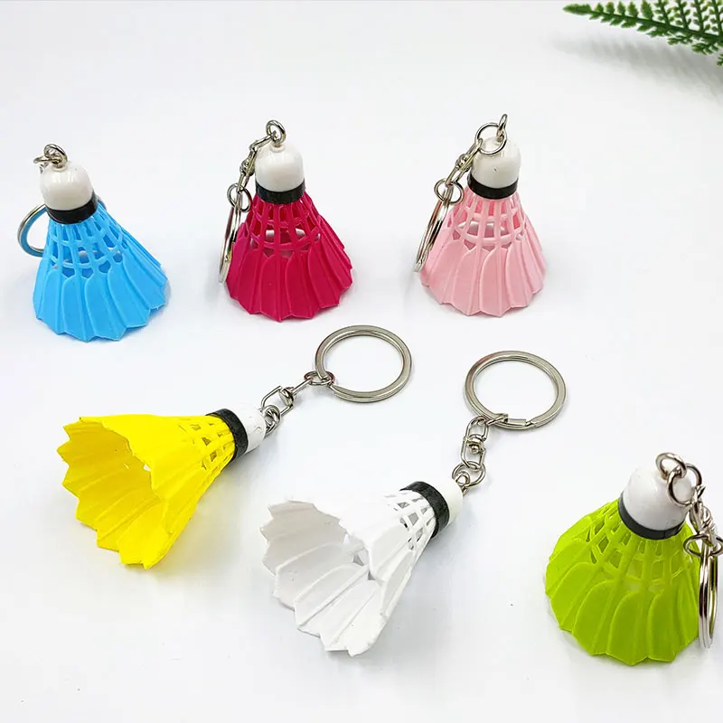 100Pcs Mini Badminton Shuttlecock Car Key Chain/ Keyring PVC/keychain/ Souvenir