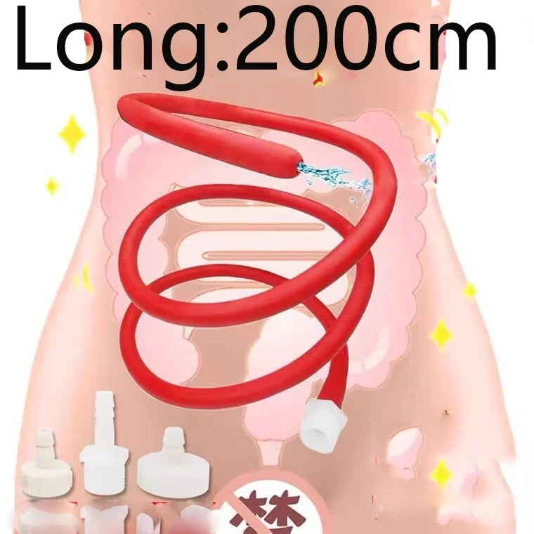 50/100/150/200 سنتيمتر طويلة نضح سيليكون حقنة شرجية الشرج دش تنظيف أنبوب بعقب المكونات فوهة تلميح صنبور مرفق مثلي الجنس لعبة #2