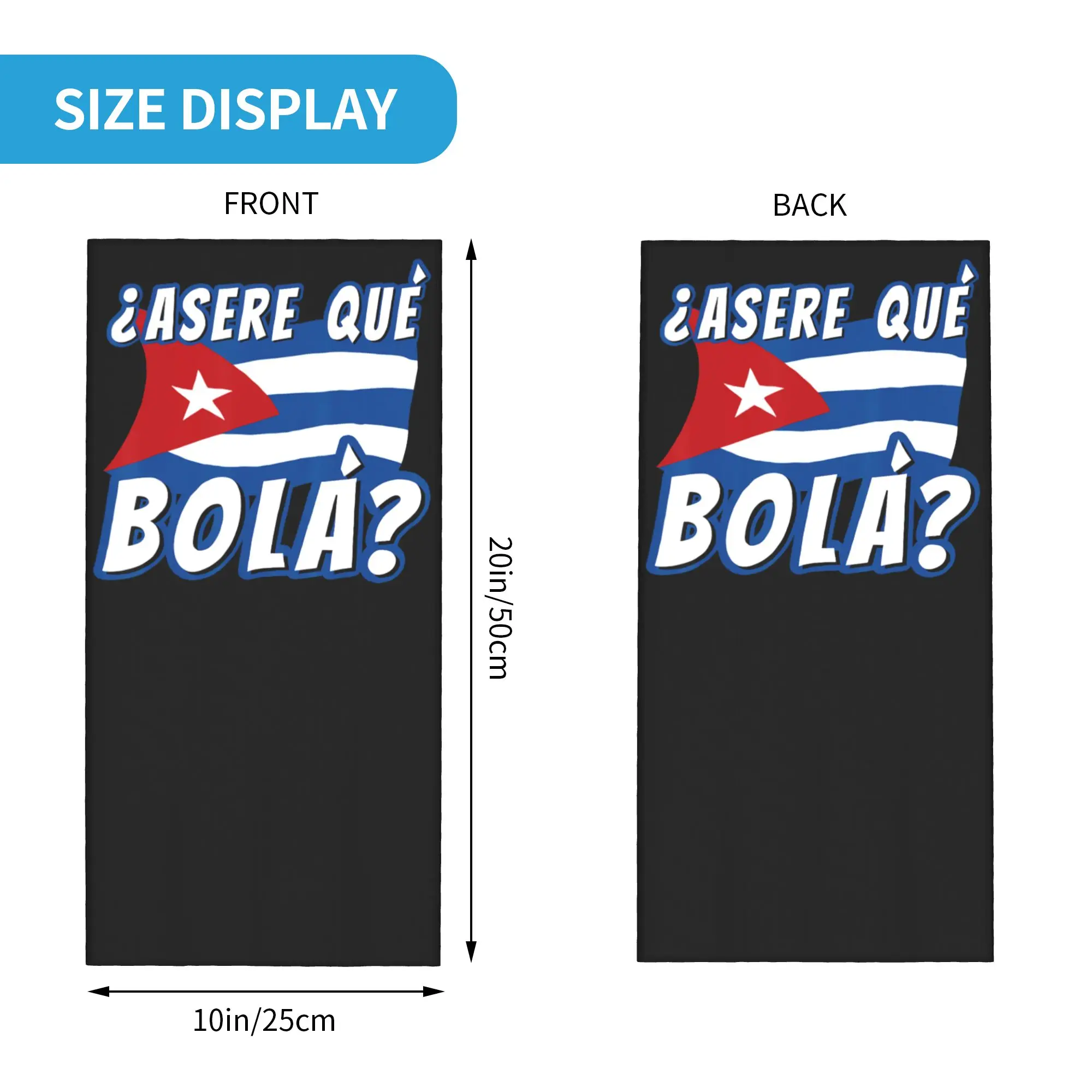 Funny Cuban Greeting Asere Que Bola Bandana Neck Cover Printed Flag Balaclavas Magic Scarf Multi-use Outdoor Men Women Adult