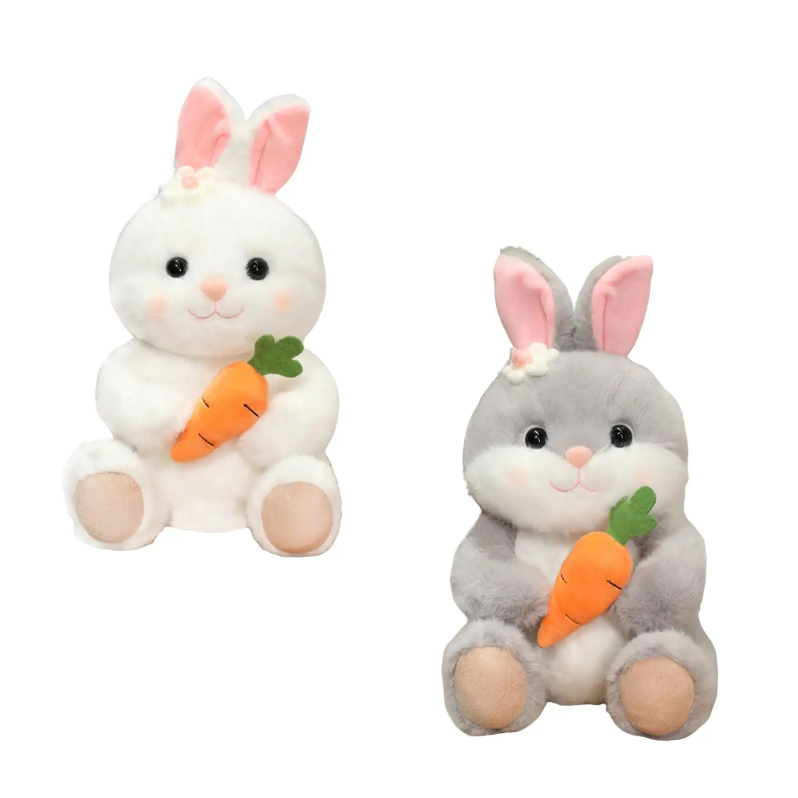 Rabbit Plush Toy with Carrot,Cute,Companion,Rabbit Doll,Stuffed Toy for Baskets Filler Home Decoration Gift for Kids Girls