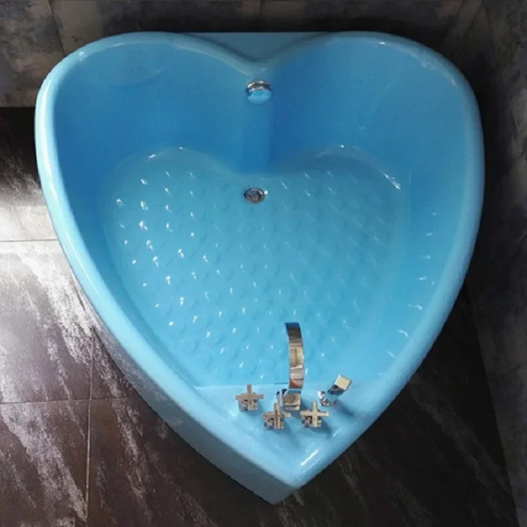 Baignoire noire autoportante en form de coeur، 1.5 متر، أكريليك، زوجين مزدوجين، تصفح integré en form de cuore، valide