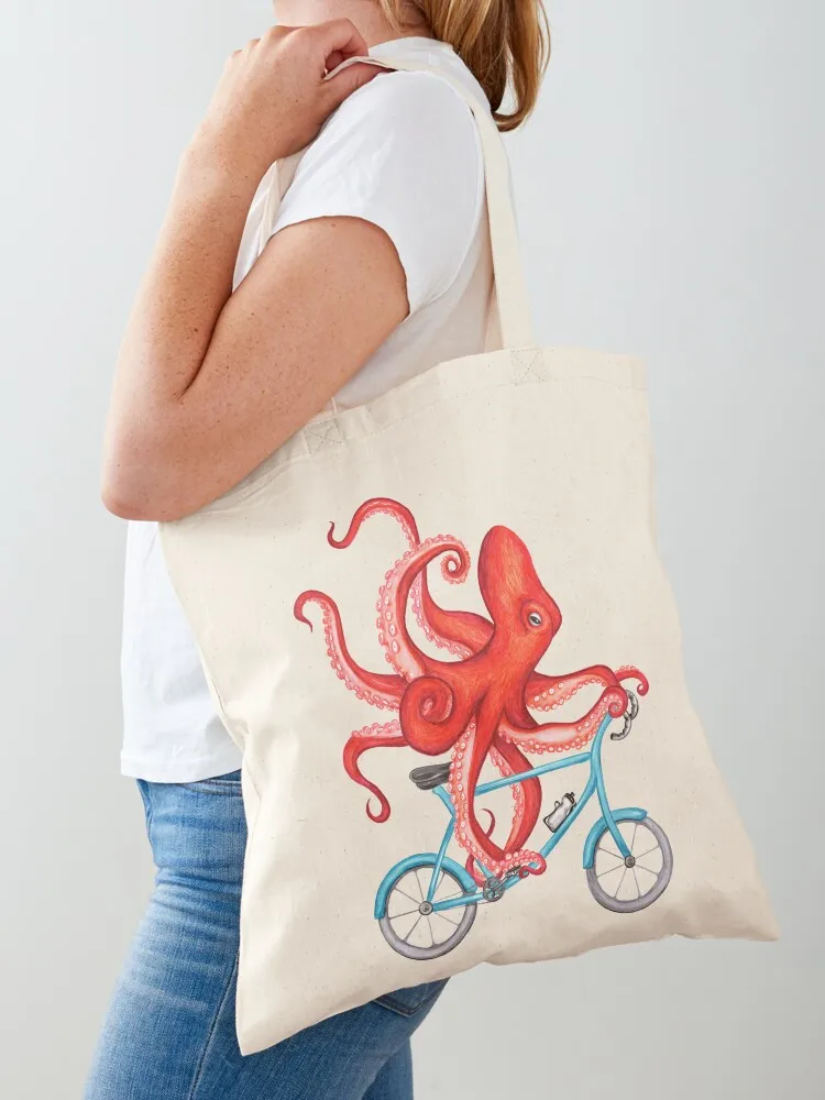 Cycling octopus Tote Bag Canvas cloth bag woman sac pour femme canvas tote bag Canvas Tote