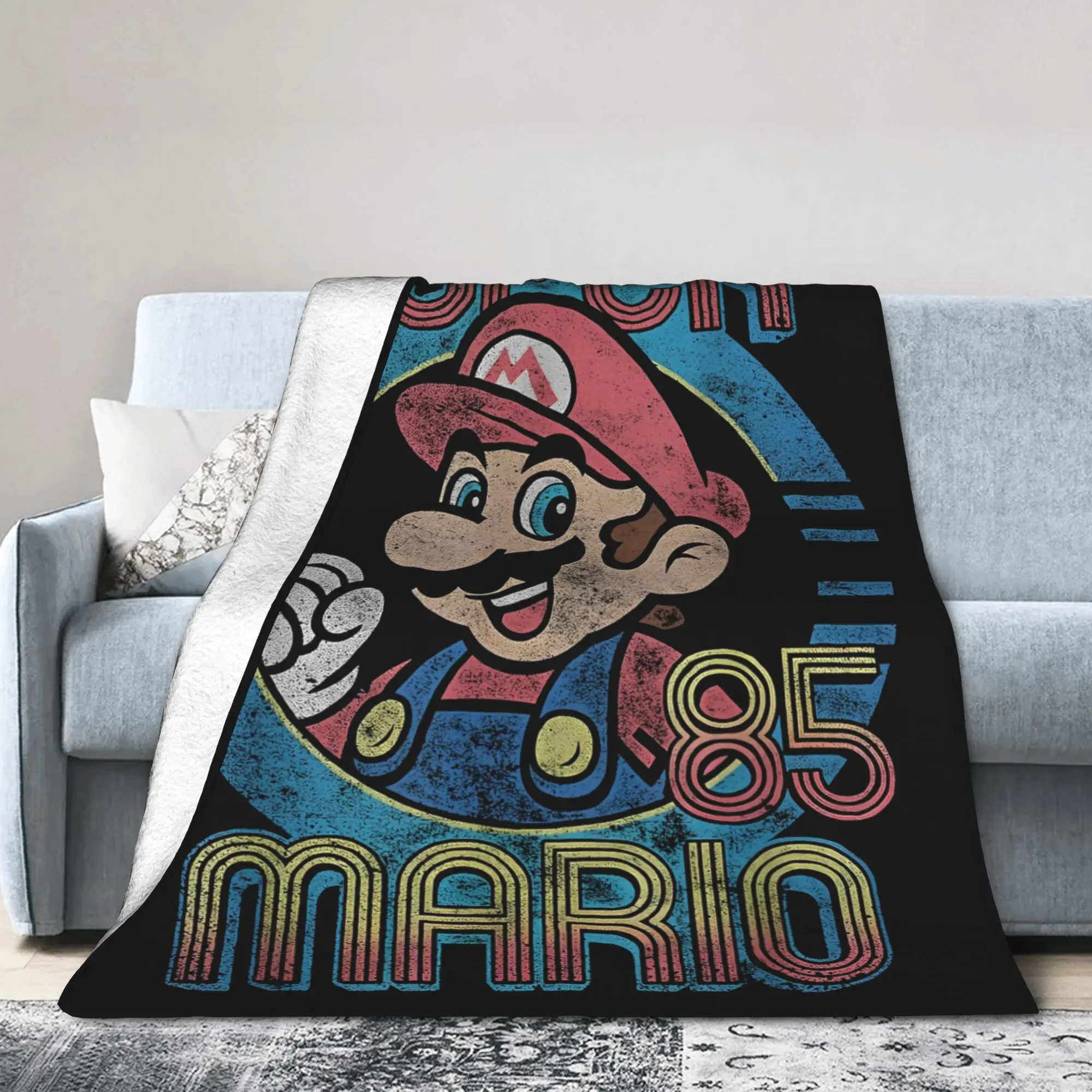 

Одеяло Super Mario в стиле ретро, бархатное игровое теплое одеяло для путешествий на открытом воздухе, многофункциональное одеяло
