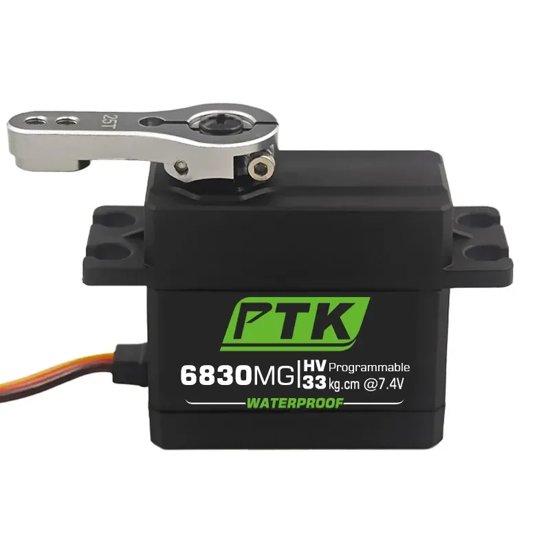 PTK 6830MG 30kg Digital Servo with Stainless Steel Gear Waterproof Programmable High Torque for RC Car Model Trx4 Aircraft Parts