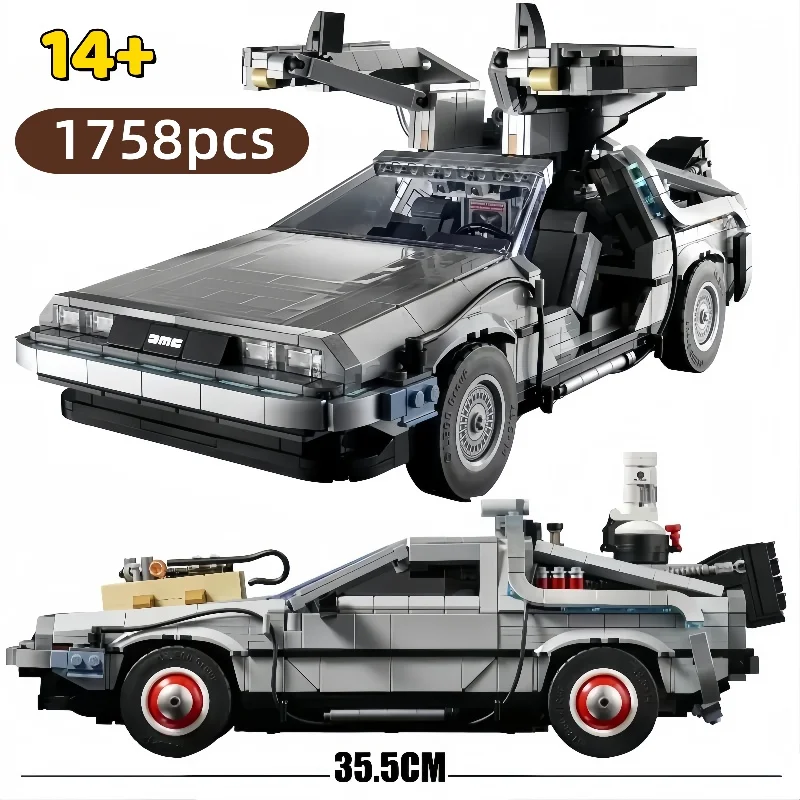 MOC 10300 Regreso al futuro DeLoreaned coche de carreras DMC-12 máquina del tiempo ladrillo modelo técnico juguete de bloques de construcción regalos de navidad