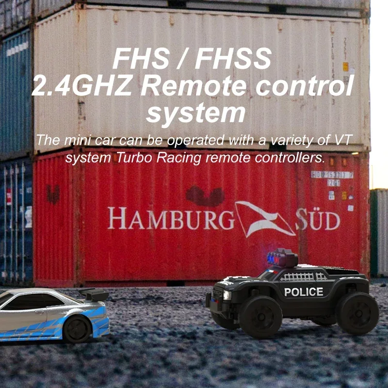 Turbo Racing 1:76 C81 C82 RC Ciężarówka Samochód Mini Pełna Proporcjonalność Monster Truck z Fajnymi Światłami Samochód Górski Zabawka