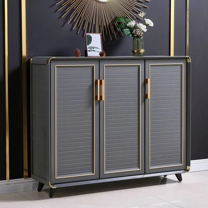 Aluminum Alloy Shoe Cabinet Household Modern Simple Balcony Outdoor Waterproof Sunscreen Simple Honeycomb 000 Aluminum Locker
