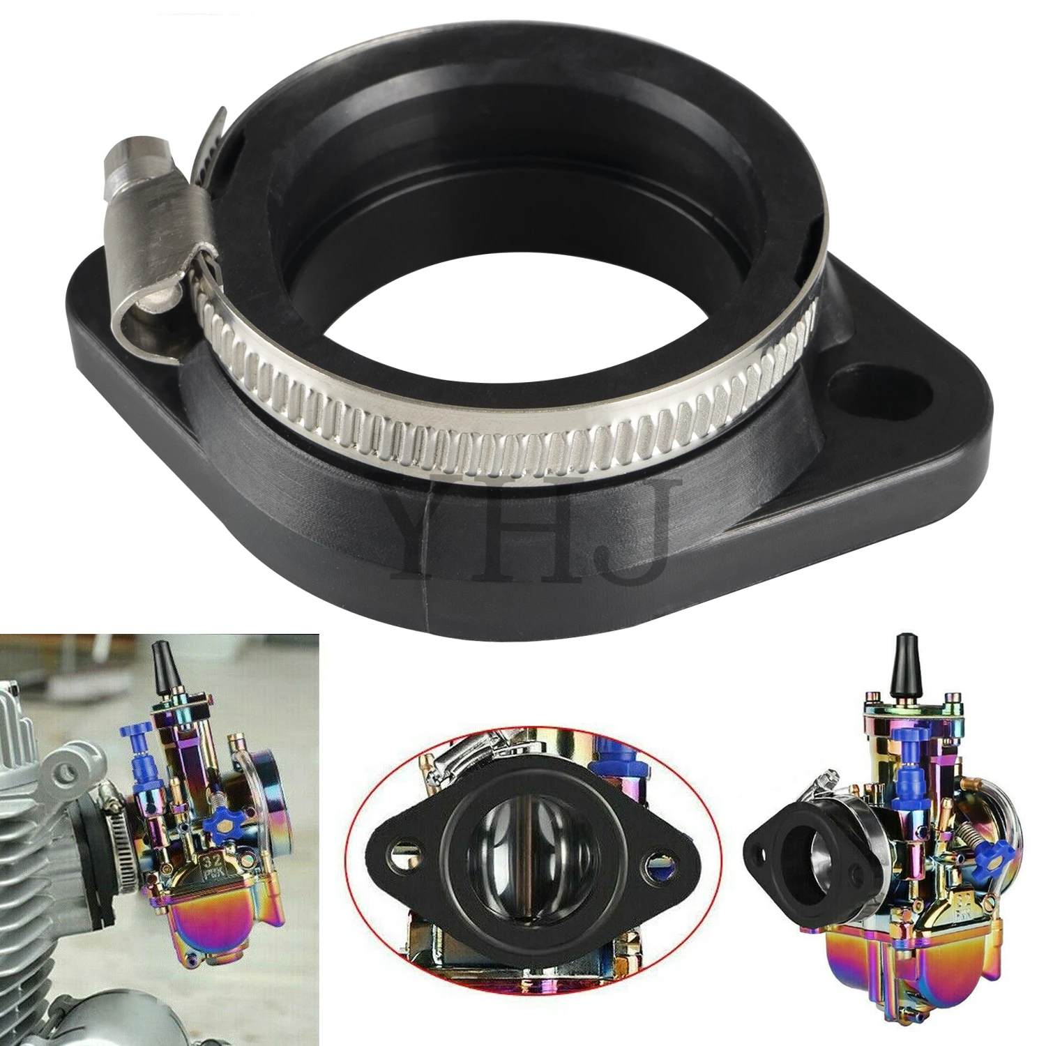 

45 mm Carburetor Flange Adapter Carb Manifold Intake Boot For Harley Motorcycle Softail FXSTC Dyna Low Rider FXLR Electra Glide
