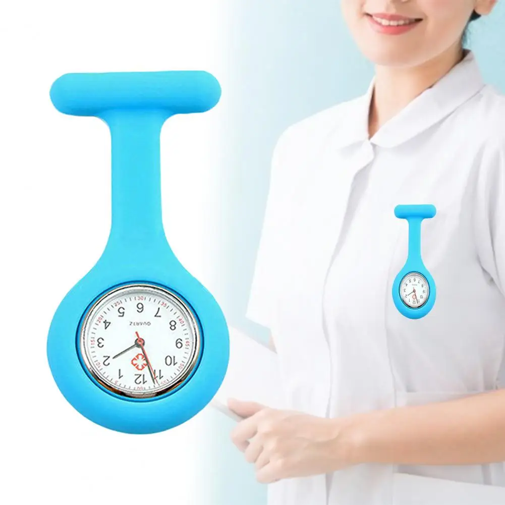 Nurse Fob Watch Brooch Quartz Movement Easy Read Face Rotating Case Nursing Staff Ward Visit Shift Clip Pin Set