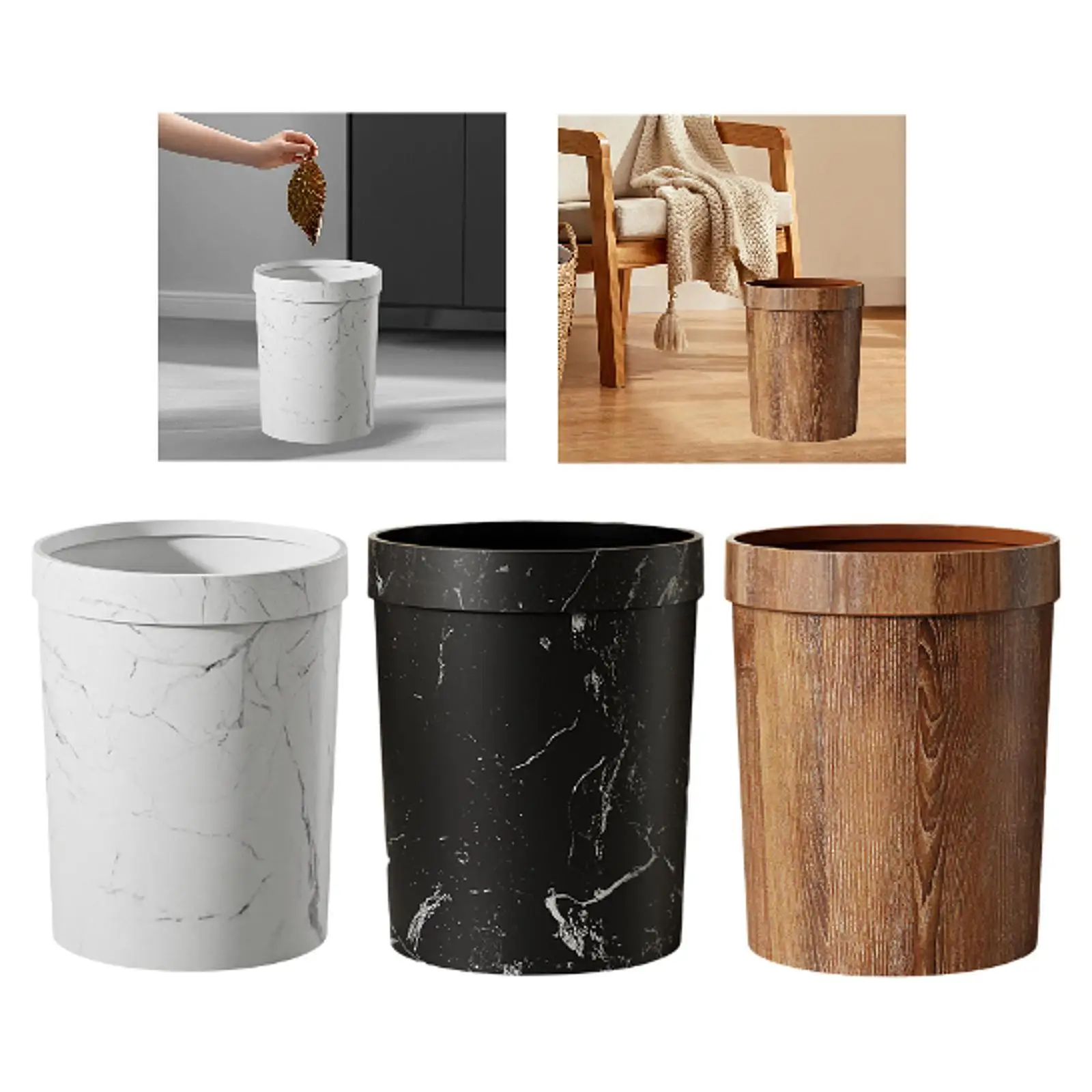 

Тонкий круглый мусорный бак, компактная мусорная корзина из полипропилена для домашнего офиса, гостиной, узкая мусорная корзина, современный дизайн