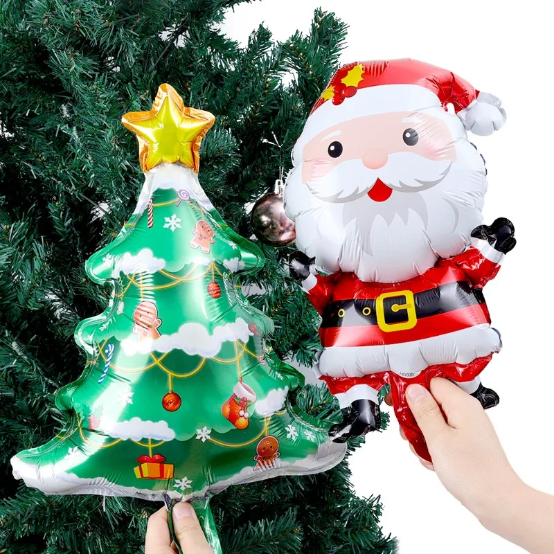 10/1PCS Mini Gingerbread Man Foil Balloons Toy Christmas Tree Santa Claus Children Birthday Party Christmas Holiday Decorations