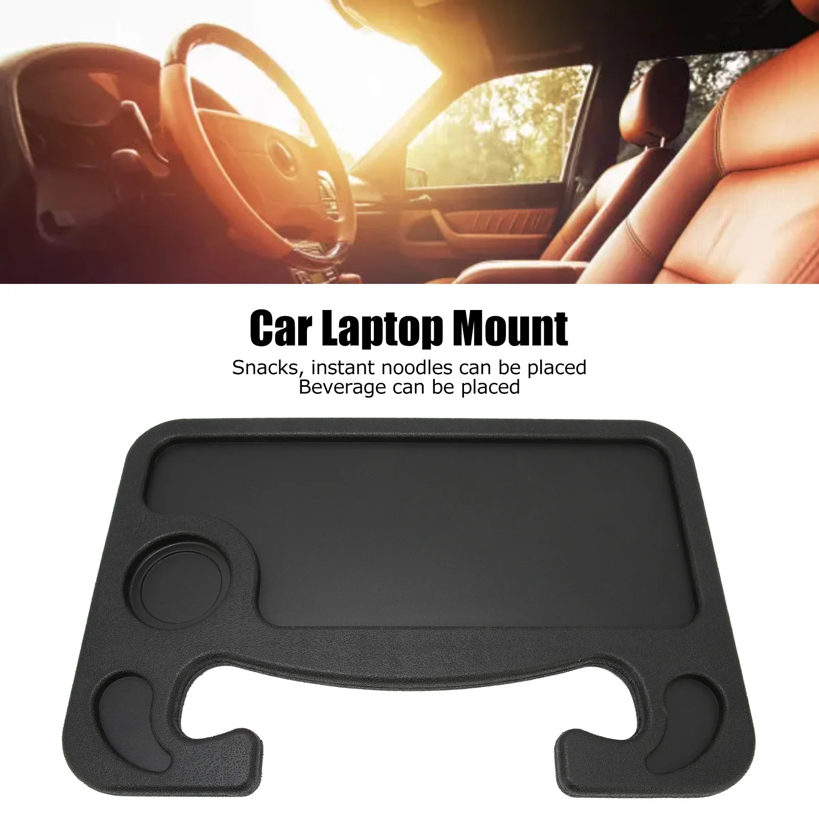 Car Laptop Mount Car Table Steering Wheel Tray Double Sided Multi Purpose Comfortable Use Easy Installation Steering Wheel Desk