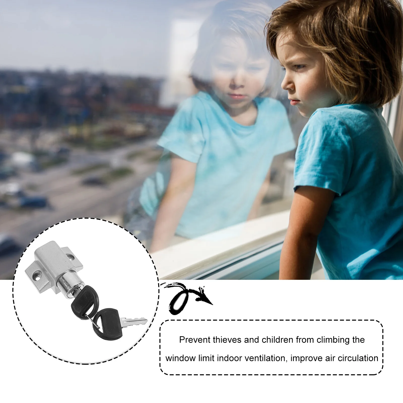 

Adjustable Zinc Alloy Sliding Window Lock Security Stopper Anti-Theft Door Safety Child Proof Ventilation Limit Glass Clamp Easy