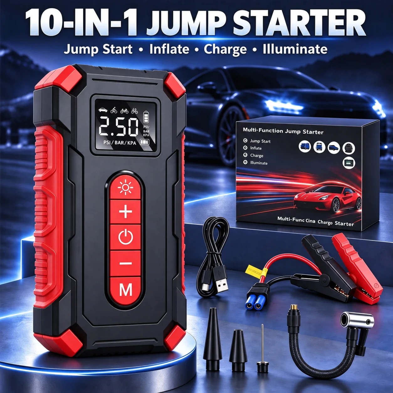 Pompe de gonflage de pneus por - Digital Tire Pressure Gauge Rechargeable avis et prix