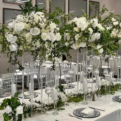 4pcs/12pcs)10pcs)wholesale table centerpiece floral arrangement stand table aisle decor pedestal stand centerpieces  for wedding