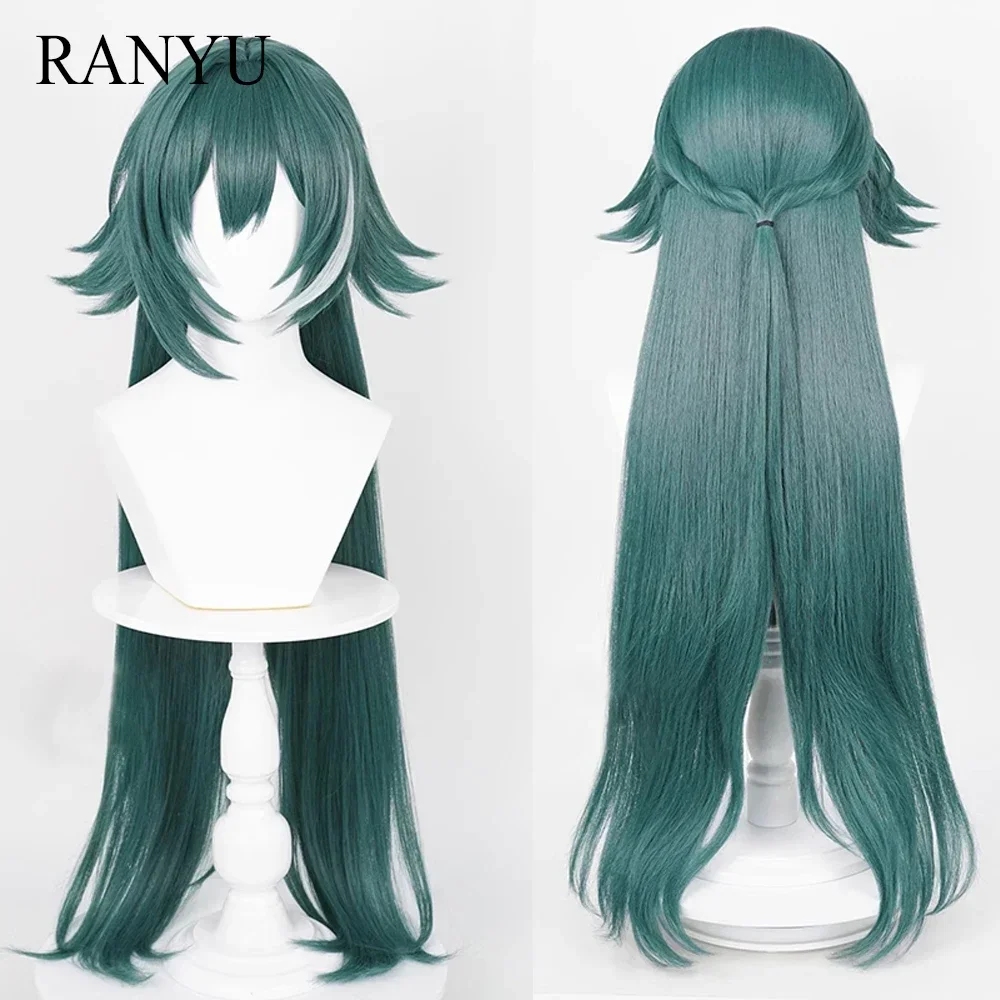 

RANYU Honkai Star Rail Yukong Wigs Synthetic Long Straight Dark Green Game Cosplay Hair Heat Resistant Wig For Party