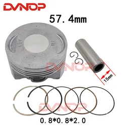 57.4mm Motorcycle Piston Ring Gasket Kit for SYM150 XS150T-8 JP150 GR150 ARA150 A61 Piston ring