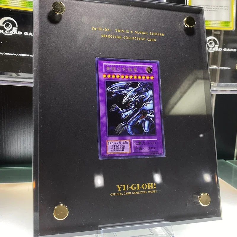 Yu-Gi-Oh Blue-Eyes White Dragon Blue-Eyes Ultimate Dragon Red-Eyes Black Dragon espositore in acrilico che mostra il supporto contiene carta