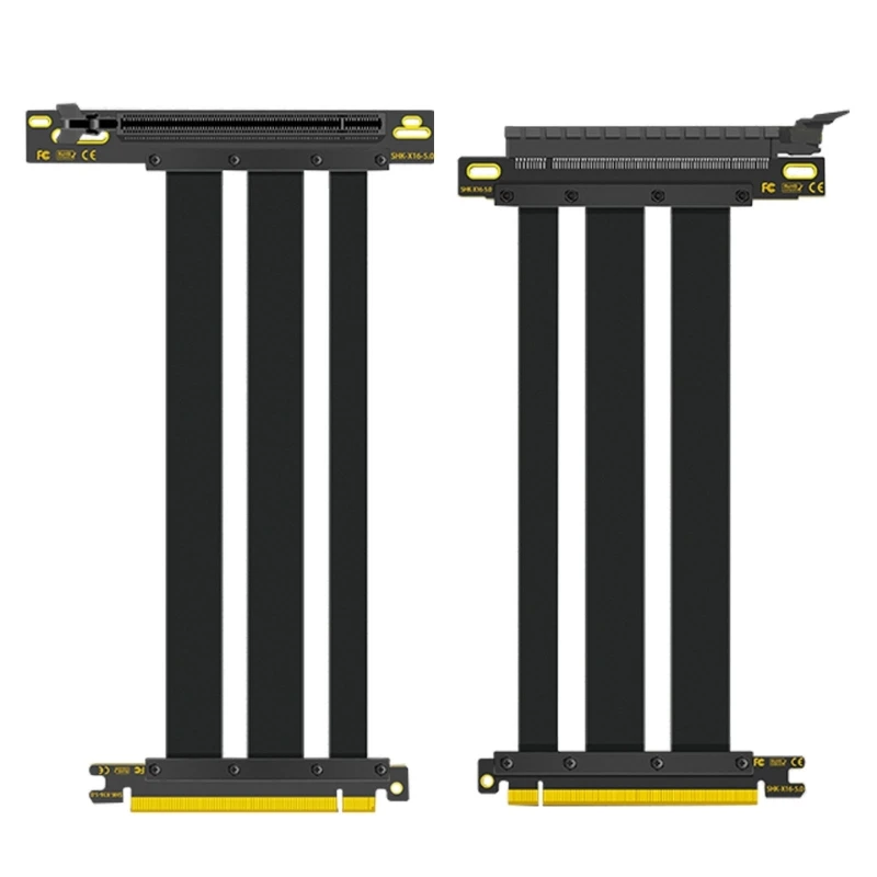 90° 180° Graphics Card Extension Cable PCI Express Riser Shielded Extender Full Speed PCIE 5.0 X16 Riser Cable