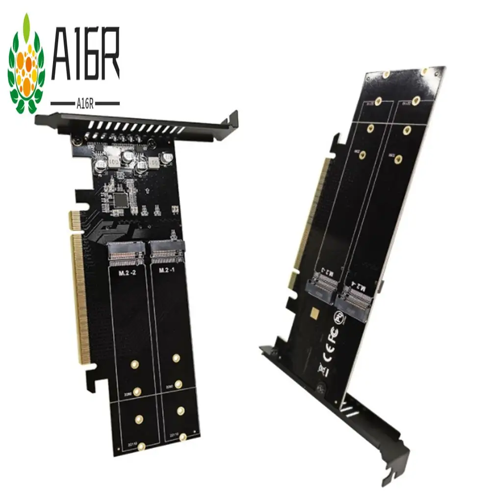 

A16R-New Pcie To M2 Adapter Card Pcie X16 4 Port M2 NVME M Key SSD Converter M.2 PCI Express X16 Adapter VROC Expansion Card