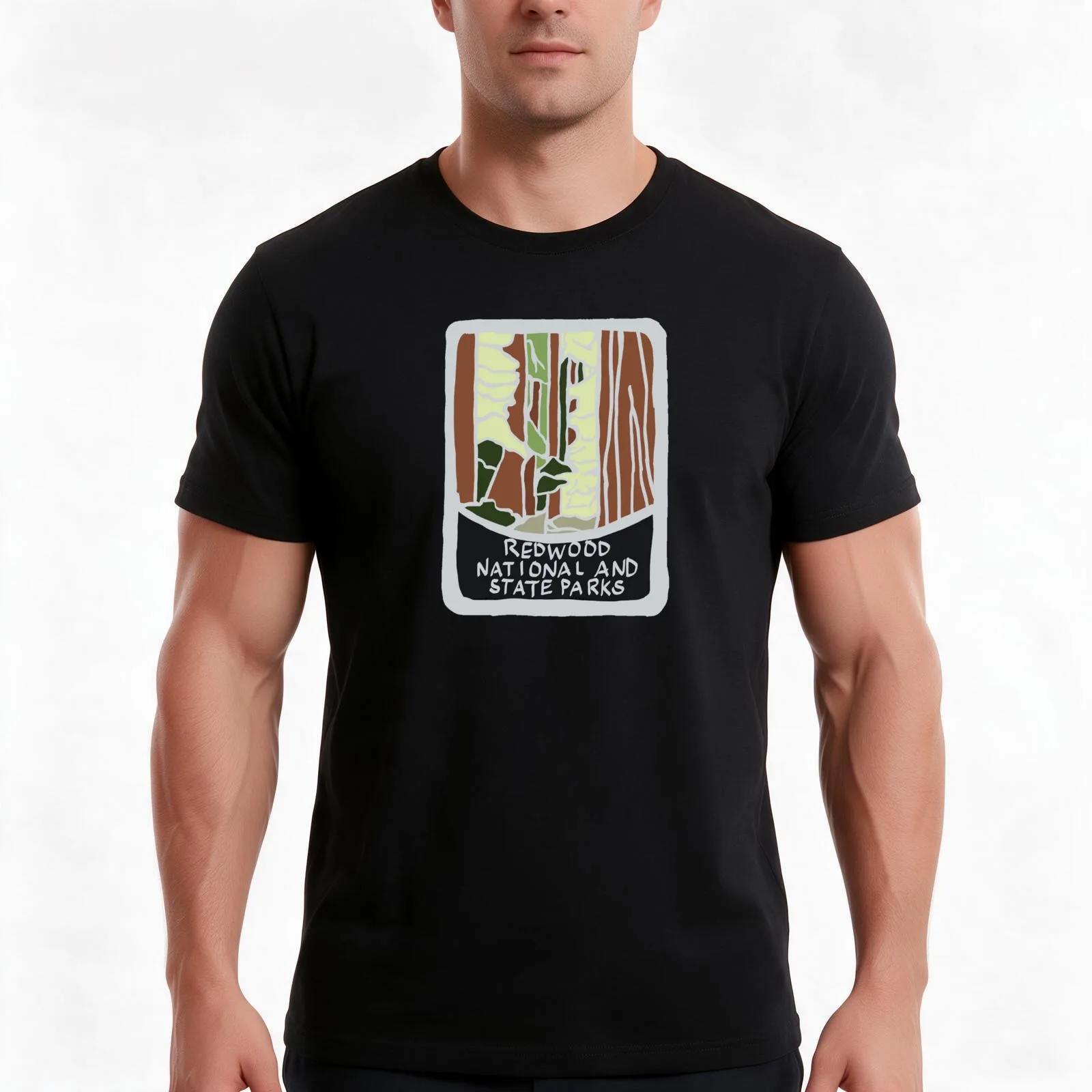 redwood national and state parks T-Shirt, Summer Casual Cotton Tee, Oversized Streetwear Tops, Vintage Graphic Print