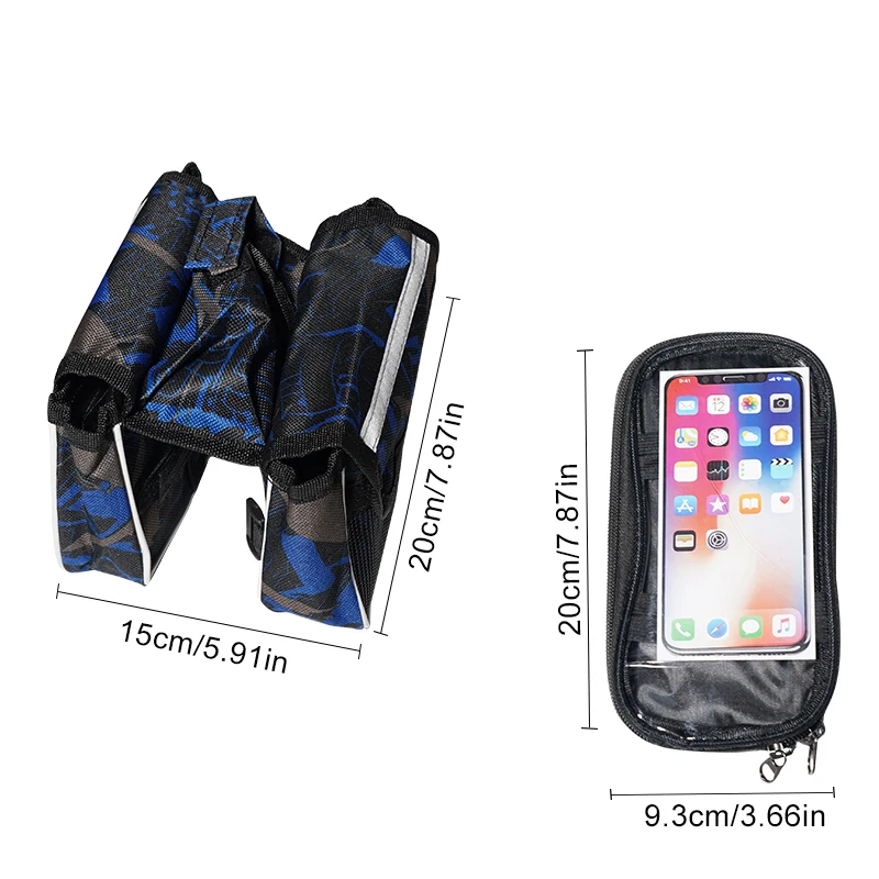 Xunting Bicycle Pannier Top Front Tube Frame Bag Waterproof MTB Road Bike Storage 6.0 Inches Phone Case Cycling Bag Touch Screen