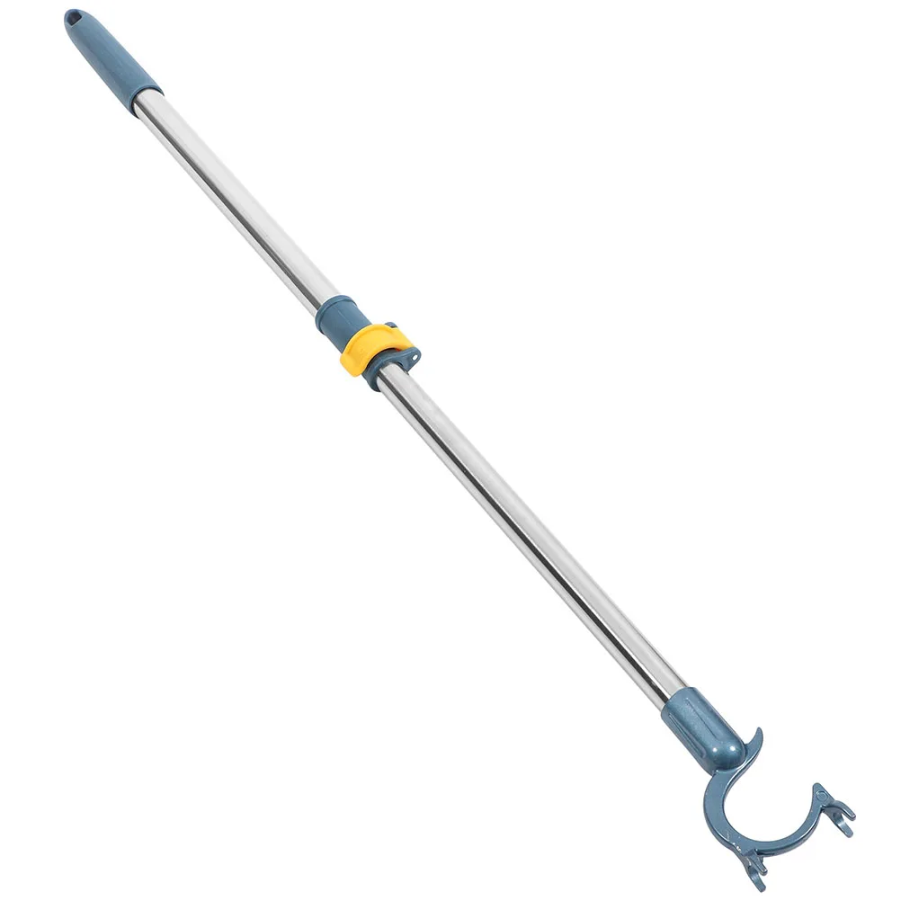 

Telescoping Retractable Clothes Rack Pole Light Grey Adjustable Drying Rod Balcony Closet Hook Telescopic Storage Use