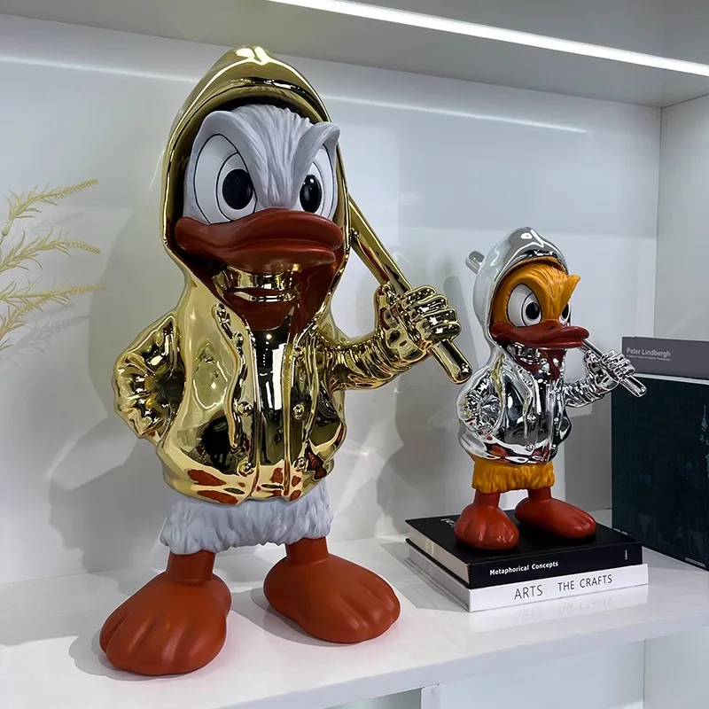 ديزني لعبة دونالد داك النحت شخصيات كرتونية نموذج غرفة المعيشة ديكور للطاولات الراتنج الحرفية الحيوان تمثال تمثال لعبة للطفل هدية