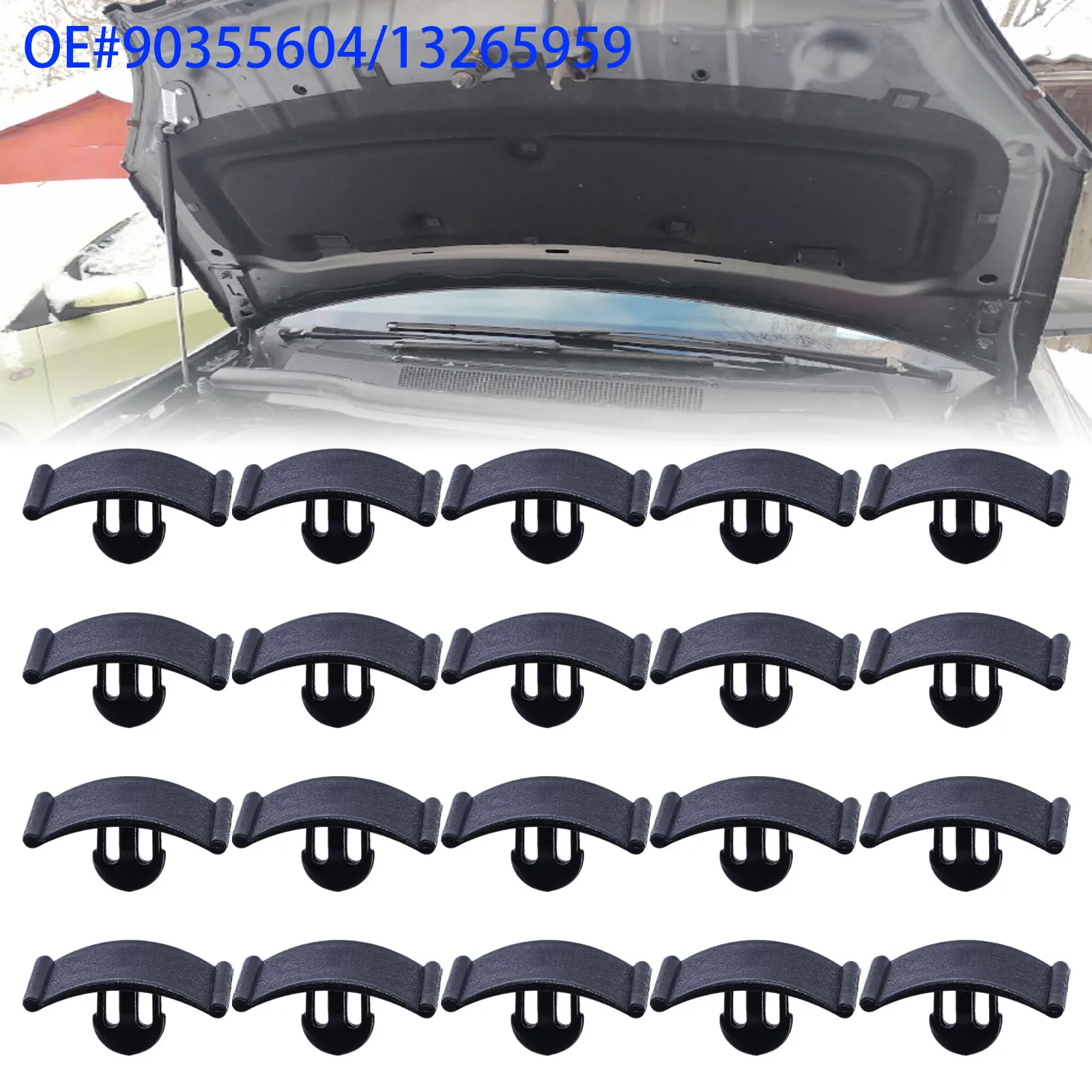 90355604 FOR Vauxhall Corsa Vectra Astra Bonnet Hood Lining Insulation Trim Clips Bonnet Insulation and Soundproofing Fixing