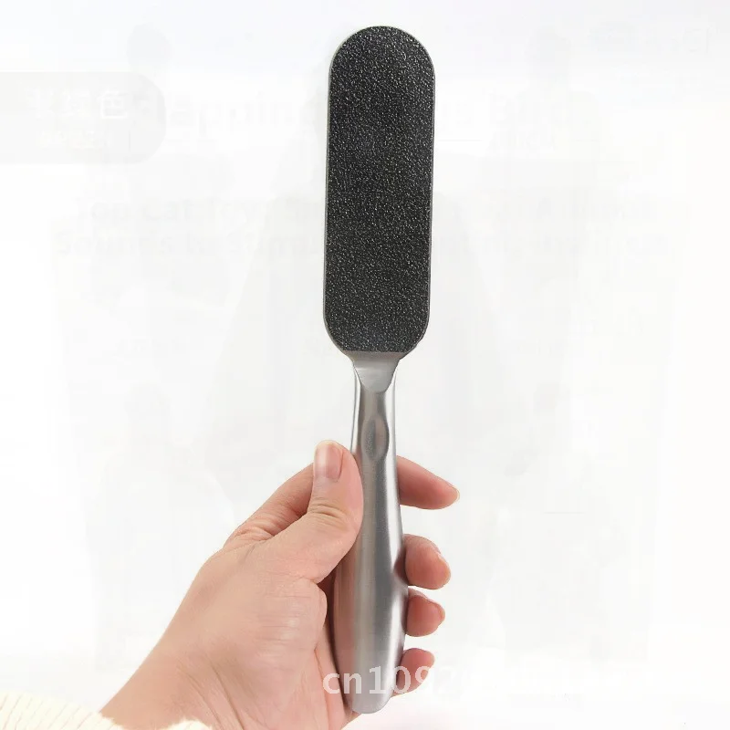 

Двусторонняя пилка для ног из нержавеющей стали с наждачной бумагой - инструмент для педикюра, удаления омертвевшей кожи и мозолей, с овальными абразивными камнями