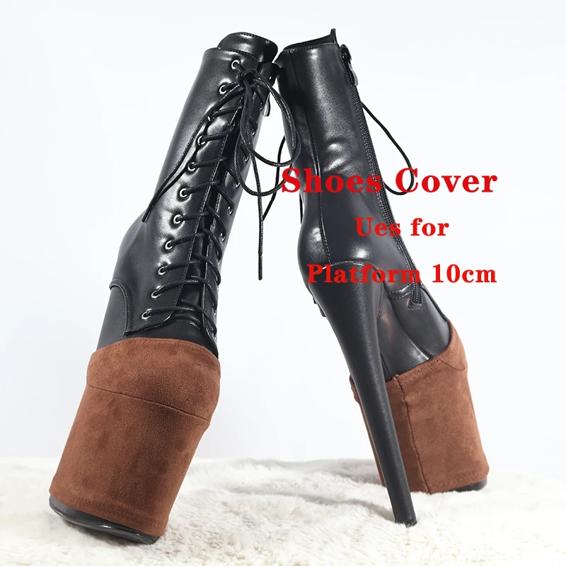 غطاء التدريب على الرقص على عمود القهوة ، منصة الأحذية الزائدة ، 10 صنادل واقية ، أحذية مقاومة للاهتراء من جلد الغزال