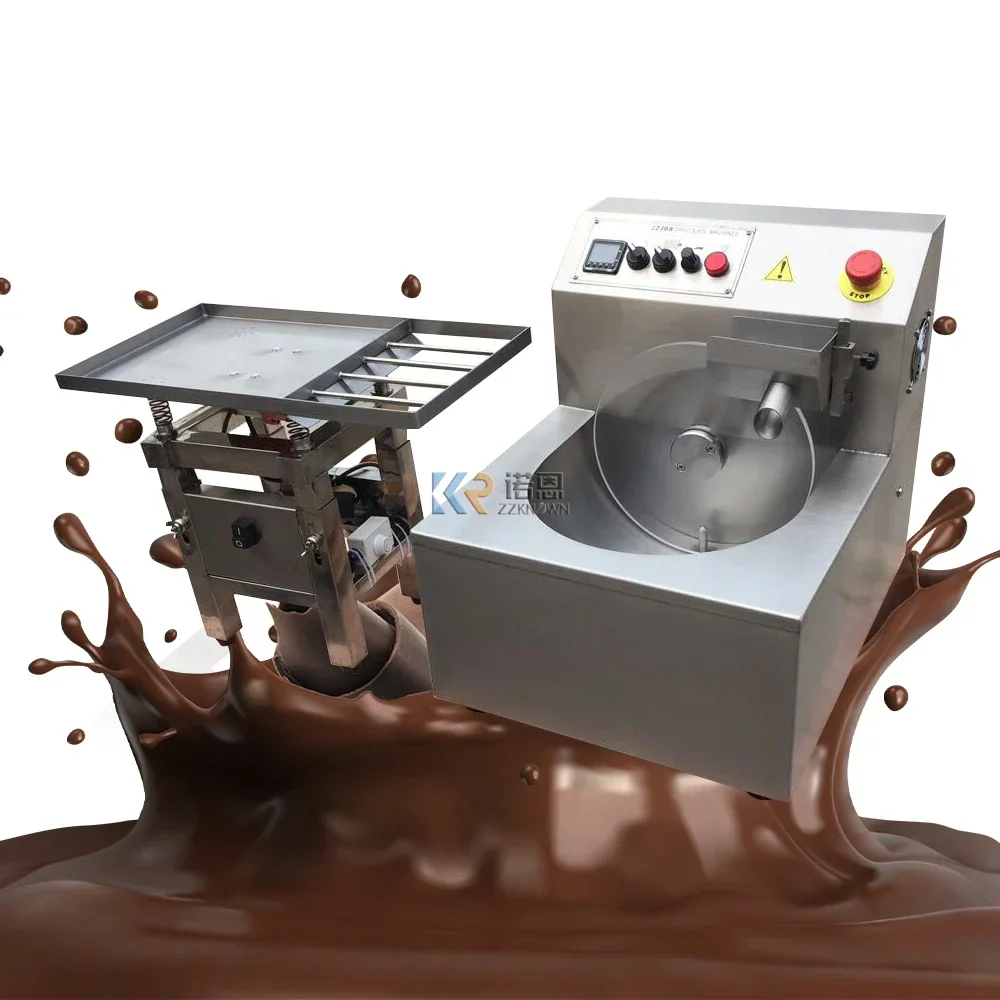 Tabletop Vibration Table Chocolate Tempering Machine  8kg/batch Small Mould Chocolate Molding Melting Machine