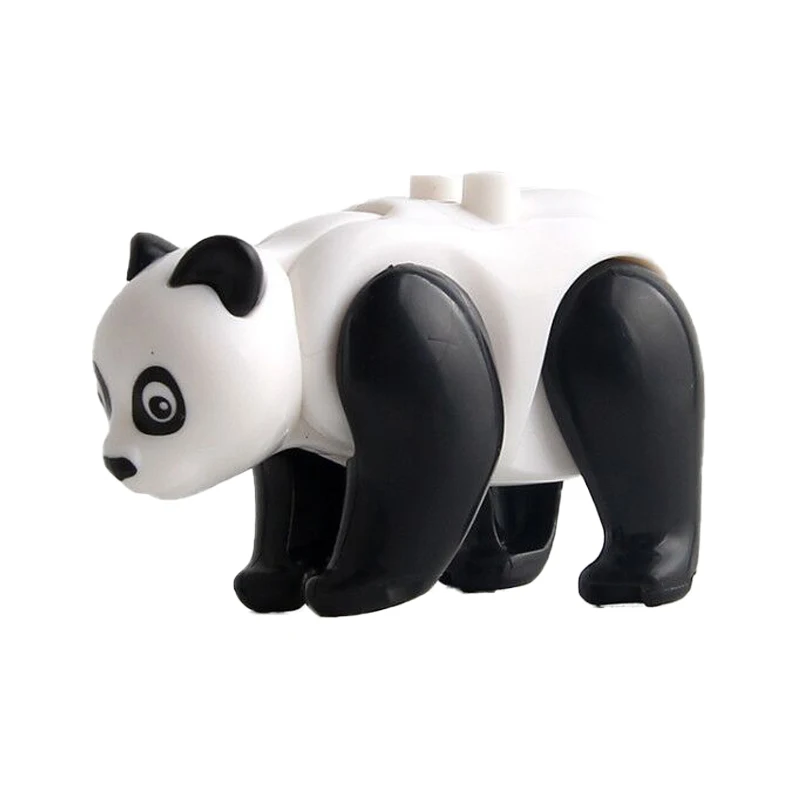 Figurines d'animaux de ville, blocs de construction, mouton, Dragon, Panda, gorille, ours, cerf, éléphant, tigre, loup, chèvre, bétail, briques MOC, jouet pour enfant, cadeau