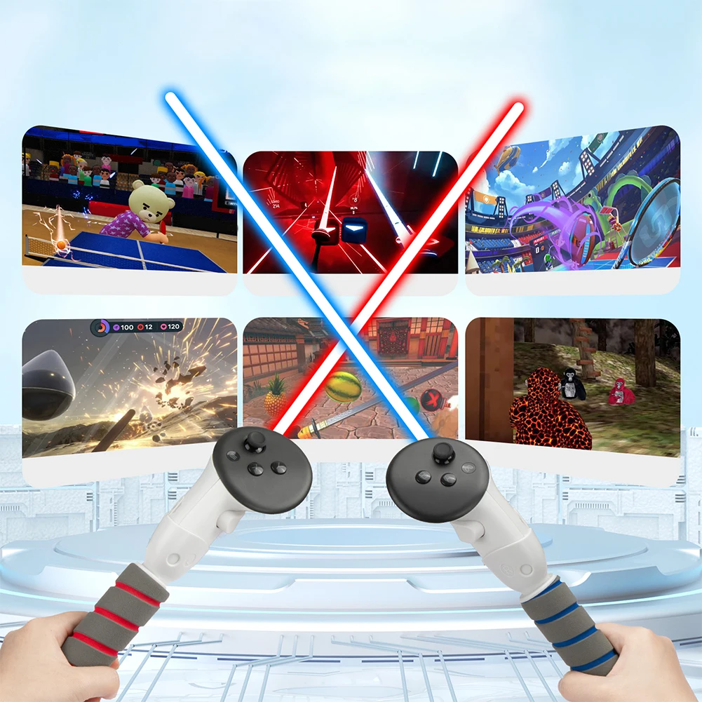 ملحقات مقبض الواقع الافتراضي ملحقات وحدة التحكم مقبض VR موسع تمديد القبضات لوحدة تحكم Meta Quest 3S/Quest 3