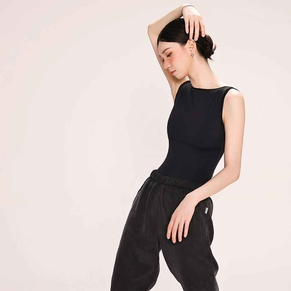 

Одежда для балетных и гимнастических тренировок: топ-жилетка «Цветочный бутон», маленькое черное платье, одежда для йоги и танцев для девочек, модель H для спины