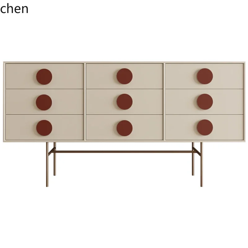 nine-chest cabinet, bedroom against the wallstoragemedieval storage at the end of the bed, solid wood Italian drawer cabinet