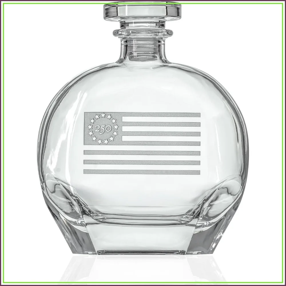Betsy Ross Flag Decanter 23oz America250 Spirits Decanter Airtight Stopper Whiskey Bourbon Brandy